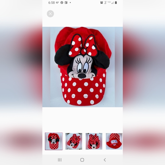 Combo Children's Minnie Backpack and hat. Red with white polka dots FF1 - Picture 8 of 10